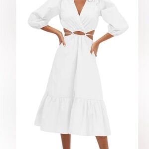 Astr White Midi Dress